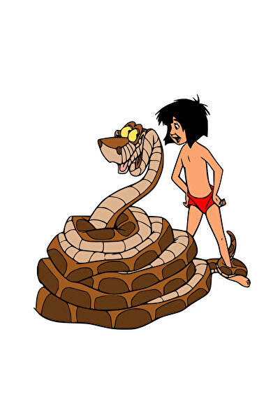 INOVATIX Set de 8 autocolante, Cartea Junglei cu Kaa, INOVATIX®. 6 cm