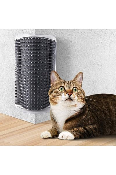 Kimiku cat brush, plastic, gray, 15 x 9 X 5 cm