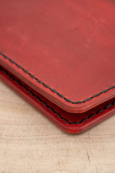 tudorAce Leather ID Card Wallet, Hand-Stitched, with Money Clip, Minimalist Design