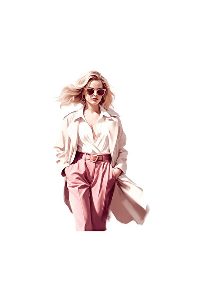 INOVATIX Set de 8 piese, autocolant roz cu fetița Cyndi, INOVATIX®. 6 cm