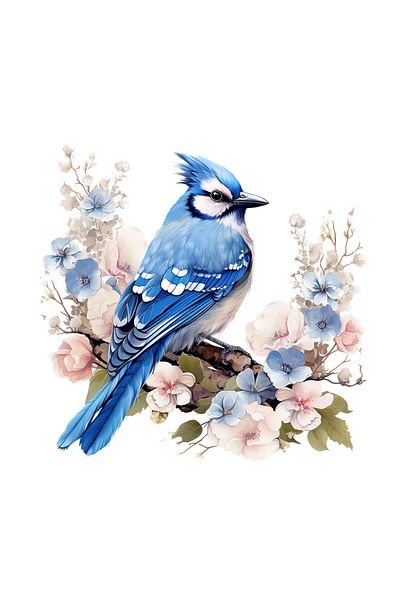 INOVATIX Set of 8, INOVATIX®, Blue Ruffled Cardinal Sticker. 6 cm