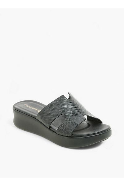Paprika Women's Cutout Textured Slip-On Sandals