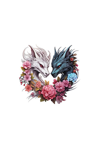 INOVATIX Set de 8 piese, autocolant Dragoni îndrăgostiți fantezie, INOVATIX®....