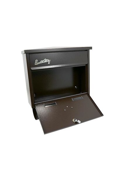 damech Mailbox, With Newspaper Slot, Brown, C4 Format, 39x12x41 Cm,