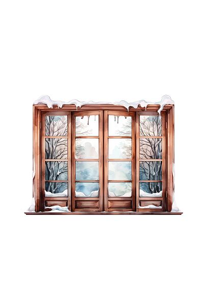 INOVATIX Set de 8 autocolante pentru fereastră, iarnă, INOVATIX®. 6 cm