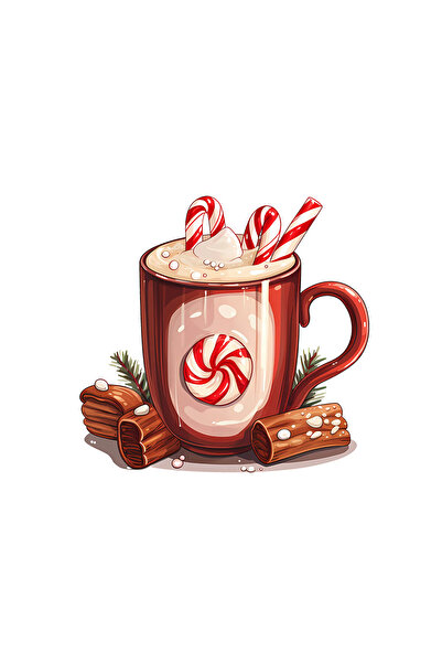 INOVATIX Set de 8 autocolante Ursula cu ciocolată caldă, INOVATIX®. 6 cm