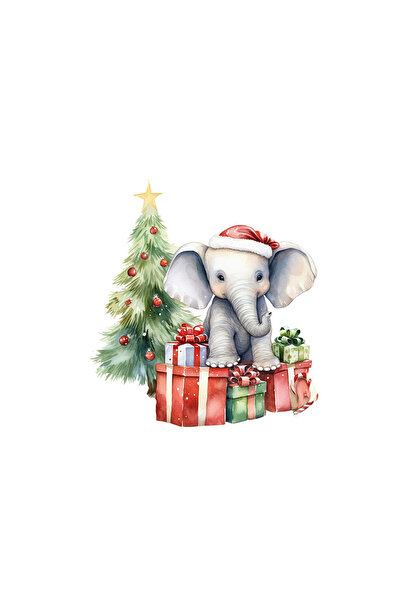 INOVATIX Set de 8 piese, autocolant elefant cu cadouri de Crăciun, INOVATIX®....