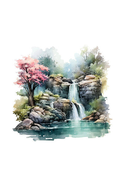 INOVATIX Set de 8 bucăți, autocolant cascadă pădure, INOVATIX®. 6 cm