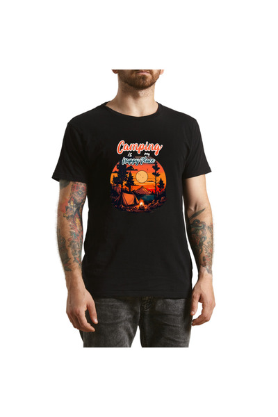 OEM Tricou Barbati Life is a Journey, tematica motivationala, negru, marimea M