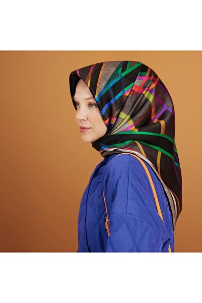 Armine Sport Twill Eşarp - 8843P-07 - Renkli Çizgi Deseni