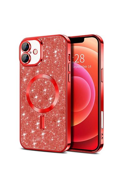 Techsuit IPhone 16 Plus Case - Techsuit Luxury Glitter MagSafe - Red