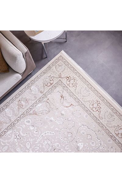 Danube Home Pearl Artsilk Rug Polyester Area Rug Floor Covering L340xW240cm-Cream & Multi 231300472161