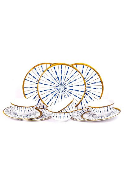 bello 12-Piece Melamine Dinner Set – Durable & Lightweight, Ideal for Everyday Use