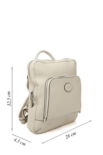GÖNDERİ(R) Women / Girls Beige Genuine Leather Handbag and Backpack