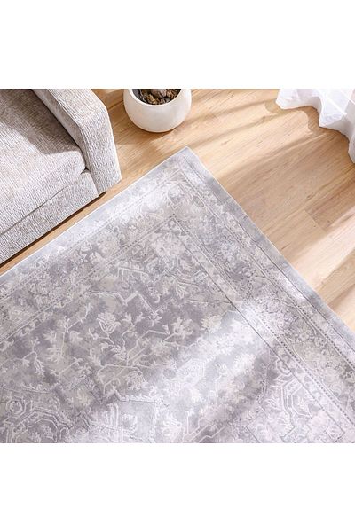 Danube Home Nowa Shine Rug Polypropylene + Polyester Area Rug Floor Covering L340xW240cm-Light Grey/Cream