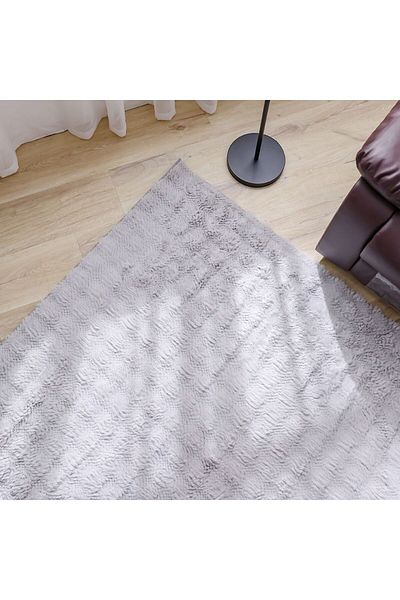 Danube Home Textra Soft Fur Design Rug Polyester Area Rug Floor Covering L150xW80cm-Grey