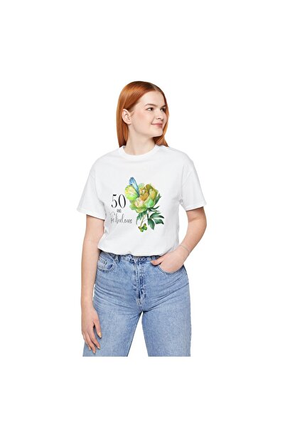 OEM Tricou Dama, Aniversar 50 ani, marimea M, alb