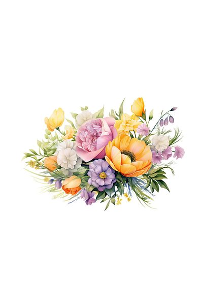 INOVATIX Set de 8 piese, autocolant Buchet de flori Paradis, INOVATIX®. 6 cm