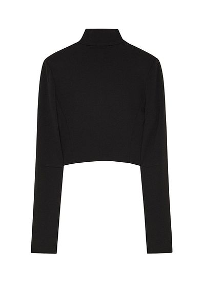 Patrizia Pepe CROPPED JACKET WITH HIGH COLLAR - PATRIZIA PEPE - 40, BLACK