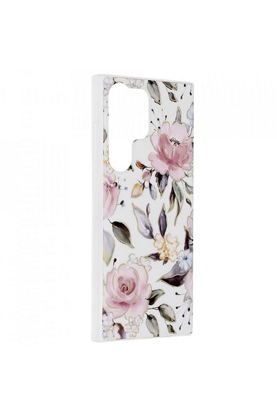 Techsuit Case for Samsung Galaxy S23 Ultra - Techsuit Marble Series - Chloe White