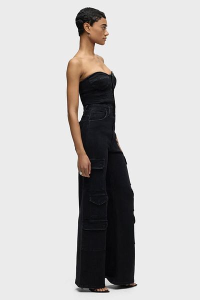 Hudson CARGO BUSTIER JUMPSUIT - HUDSON - 24, BLACK