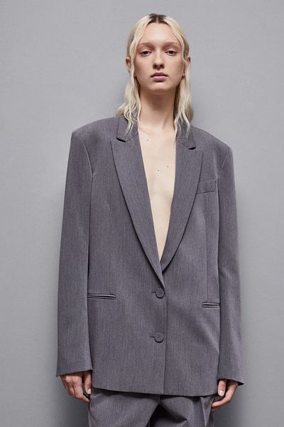 Patrizia Pepe Oversized Jacket - - 44, Grey