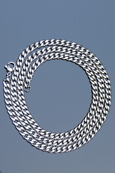 Rua Jewelry Gourmet Model Chain Stainless Steel Necklace Silver Color - 3mm