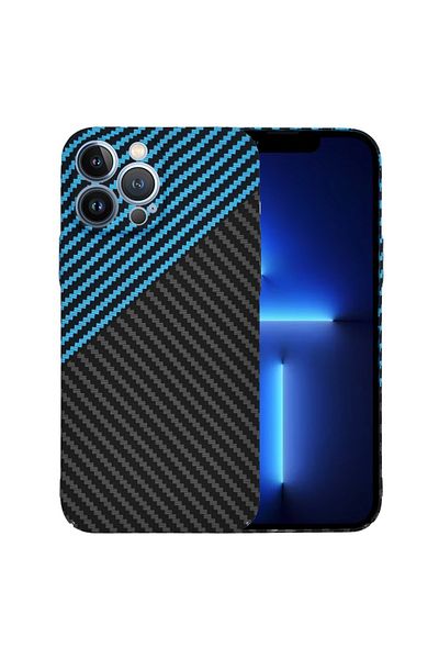 Techsuit IPhone 13 Pro Max Case - Techsuit Carbonite FiberShell - Blue Pulse
