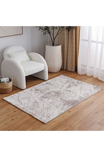 Danube Home Venice Modern Rug Polyester Area Rug Floor Covering L300xW200cm-Beige & White