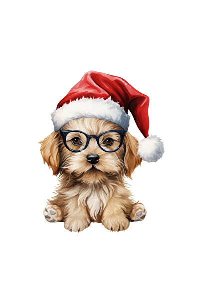 INOVATIX Set de 8 piese, autocolant Crăciun câine relaxant, INOVATIX®. 6 cm