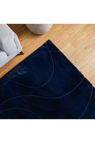 Danube Home Textra Soft Fur Design Rug Polyester Area Rug Floor Covering L230xW160cm-Blue