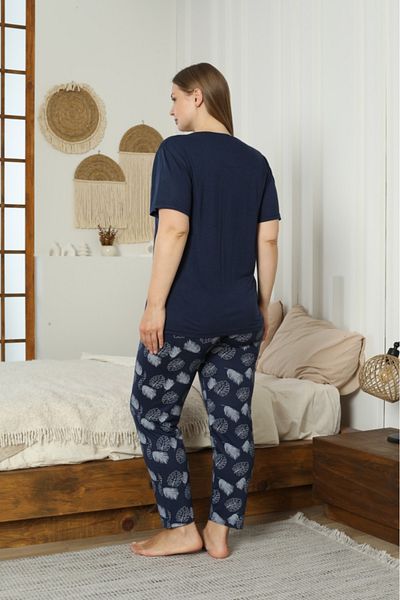 TAMPAP Viscose Fabric Women's Plus Size Short Sleeve Pajamas Set
