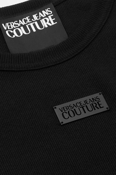 VERSACE JEANS COUTURE TEXTURED T-SHIRT - VERSACE JEANS COUTURE - S, WHITE