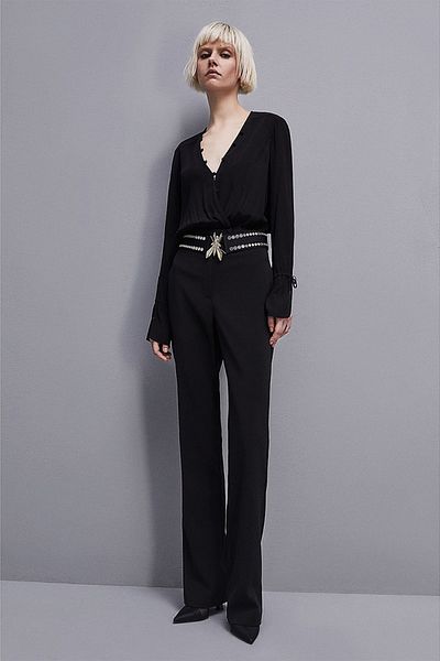 Patrizia Pepe MIX FABRIC OVERALLS - PATRIZIA PEPE - BLACK, 44
