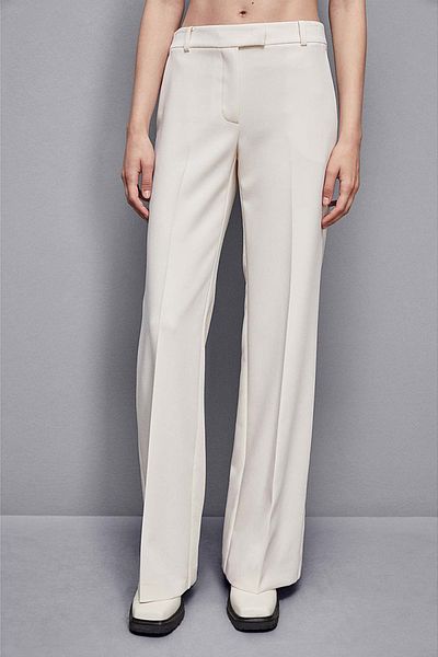 Patrizia Pepe Wide Flared Pants - - 40, Cream