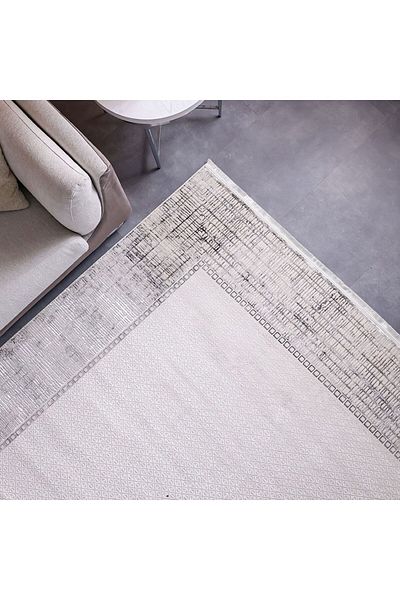 Danube Home Pearl Artsilk Rug Polyester Area Rug Floor Covering L340xW240cm-Cream & Black