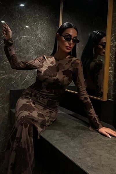 Lijuri Βελούδινο εμπριμέ φόρεμα με επένδυση στην πλάτη 2825