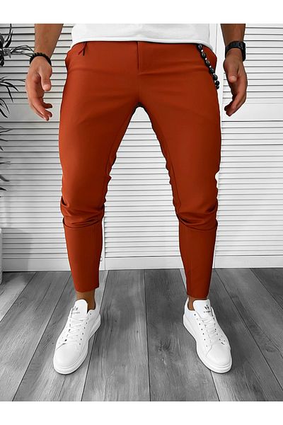 dehaine Men's casual pants, slim fit, brown, B1734