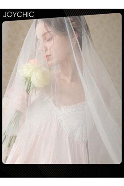 HALAMODO Palace Princess Sweet Style Women's Cotton Nightgown Comfty Suspender Loose Lace Sleepwear