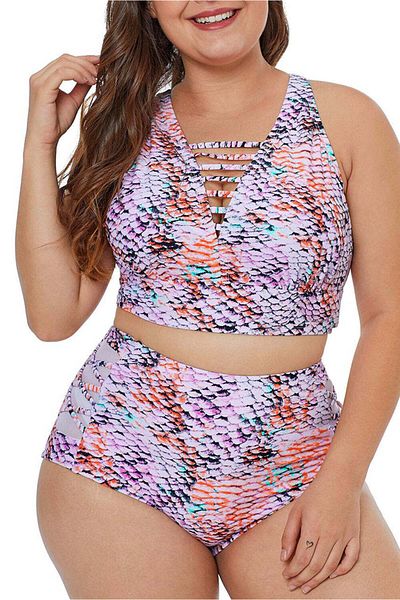 WildFashion 2-piece swimsuit multicolor pattern with high waist SW2311-5