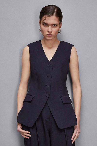Patrizia Pepe FITTED VEST - PATRIZIA PEPE - 48, BEIGE