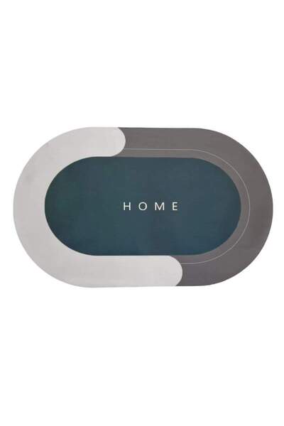 SIKS Covoraș de baie antiderapant, model "Home", oval, 77 x 47,5 cm, gri/bleu...