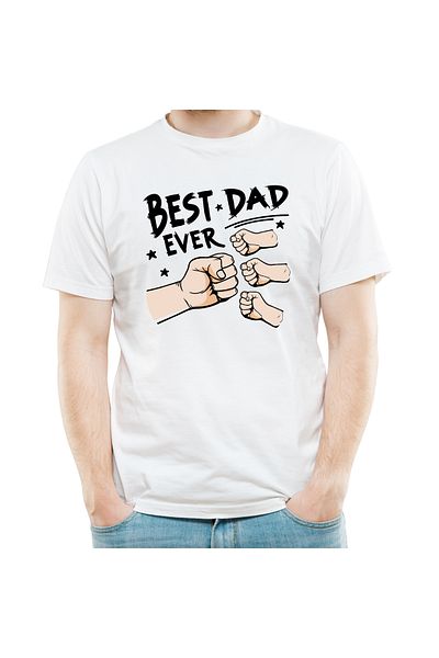 OEM Tricou personalizat pentru tatici, cu mesajul, Cel mai tare tata, (tata si 3 copii), marimea S