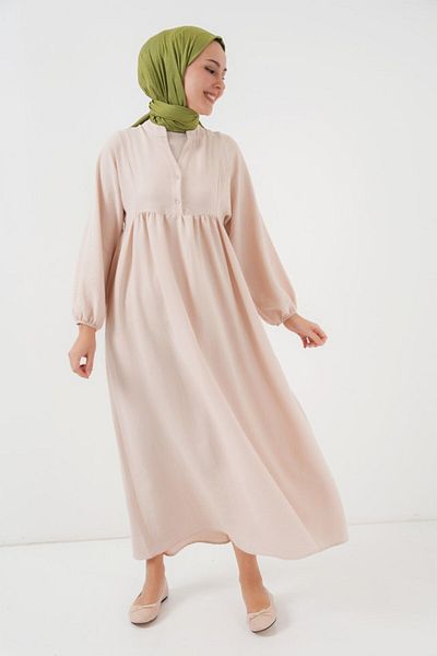 modaserdem Μακρύ Φόρεμα Hijab 2525 - Κρέμα