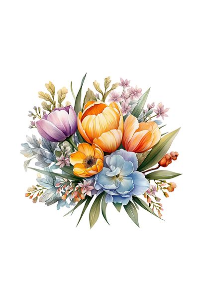 INOVATIX Set de 8 piese, autocolant Buchet de flori Promisiune, INOVATIX®. 6 cm