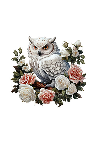 INOVATIX Set de 8 piese, autocolant bufniță Bufniță romantică, INOVATIX®. 6 cm