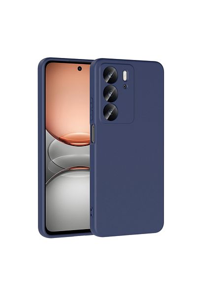 kilifone Realme C75 Compatible - Velvet Protective Mara Launch Cover Inside Case - Navy Blue - T37334