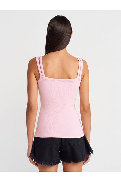 Dilvin 21105 Double Strap Tank-Top Dusty Pink