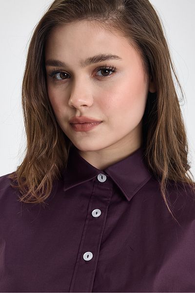 FİDEY Women's Shirt Classic Satin