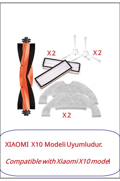 LİN GRUP Replacement Part Compatible with X I a O m I X10 Robot Vacuum Cleaner Model Brush Set